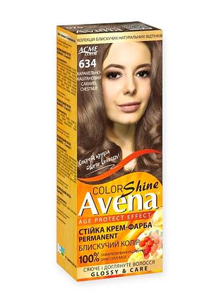 Стійка крем-фарба для волосся acme color avena 634 карамельно-каштановий