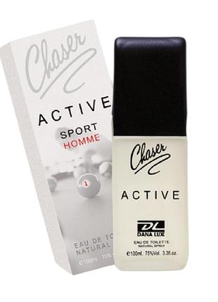 Туалетна вода чоловіча chaser active homme sport edt 100 мл.