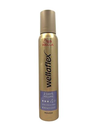 Мус для волосся wellaflex об'єм до 2 днів суперсильна фіксація 4 200 мл.