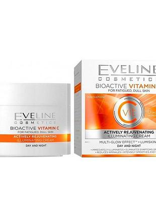 Крем для лица eveline bioactive vitamin c активноомолаживающий, осветляющий крем 50 мл 2803