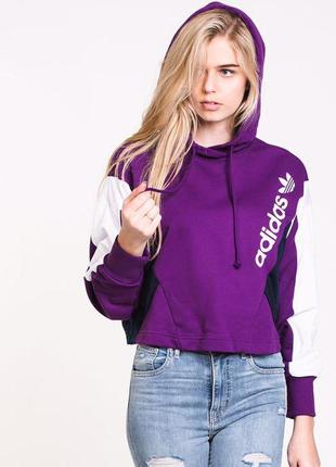 Худи реглан для женщин adidas trefoil cropped