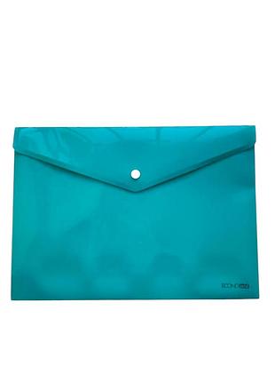Папка-конверт на кнопке economix прозрачная, глянец а4 0208-0277