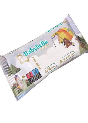 Салфетки влажные babybella super soft 15 шт.