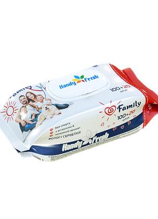 Влажные салфетки handy fresh family 100+20 шт.