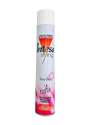 Лак для волос intesa styling экстрасильной фиксации с эффектом блеска 500 мл.