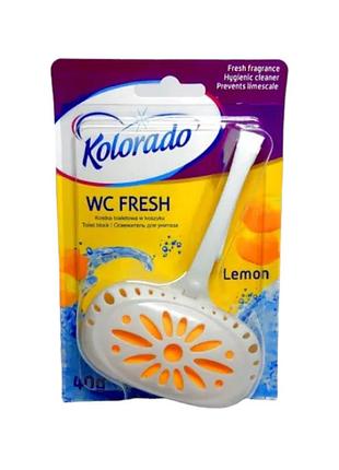 Туалетный блок для унитаза kolorado wc fresh lemon лимон 40 г.