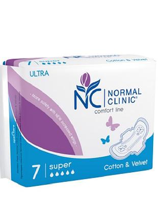 Прокладки гигиенические normal comfort ultra cotton & velvet 280 mm. 5 k. ncf 08 b 7 шт.