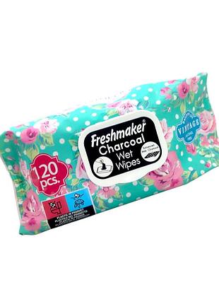 Салфетки влажные freshmaker vintage черные клапан 120 шт.