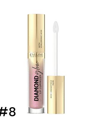 Блеск для губ eveline top coat "diamond glow lip luminizer" 08 4.5 мл. 9753