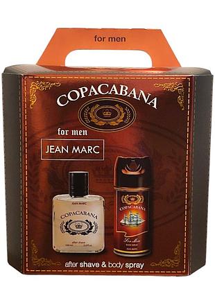 Набор подарочный мужской jean marc copacabana (лосьон после бритья 100мл+спрей для тела 150мл) 9016