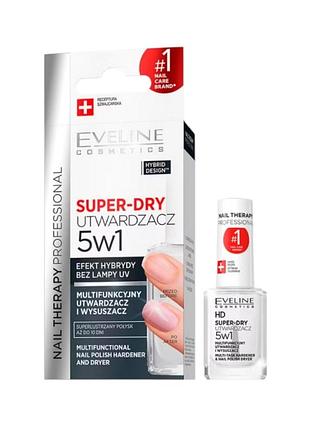 Средство для быстрой сушки ногтей eveline nail therapy professional super-dry 5 в 1 укрепляющее 60 сек. 12 мл