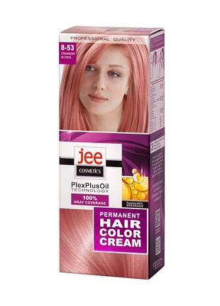 Краска для волос jee cosmetics 8-53 клубничный блонд 130 мл
