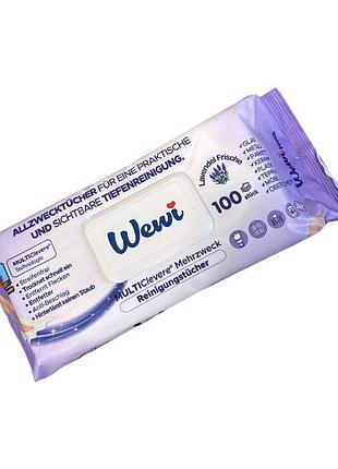 Салфетки влажные для уборки wewi фиолетовые 100 шт 1494