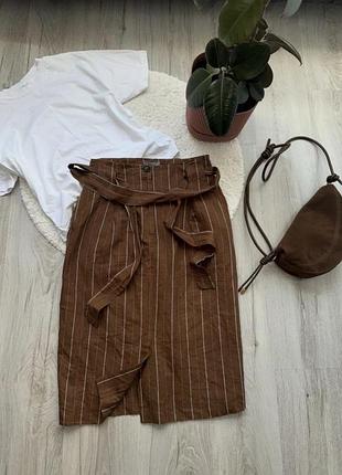 Юбка ляна цупка в полоску