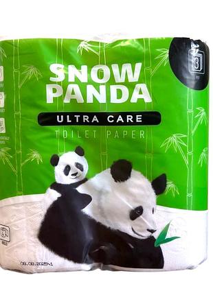Туалетная бумага снежная панда ultra care 3 слоя 4 шт.