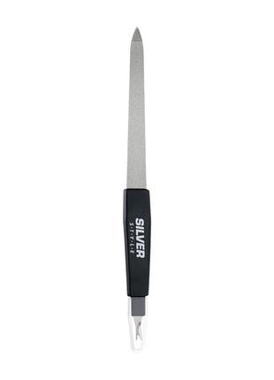 Пилочка для ногтей сапфировая silver style snf 9027/1 черная полибег 15,5 см 2712