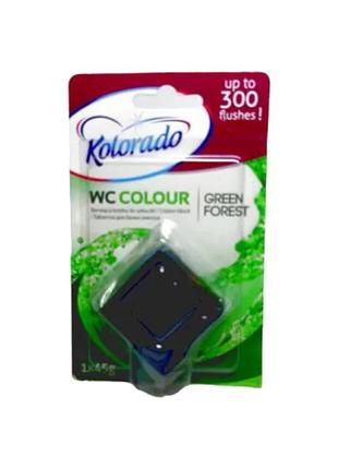 Таблетка для сливного бачка kolorado wc color green forest зеленая лес 45 г.