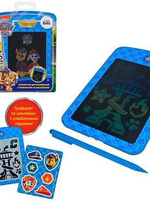Планшет для рисования paw patrol kh73/001l lcd экран 8,5'', трафарет, наклейки в кор. 21x25x3см