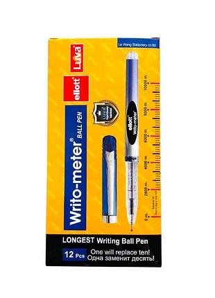 Ручка ellot writo-meter масленная 0,5 мм синяя 12 шт. 2339-7396