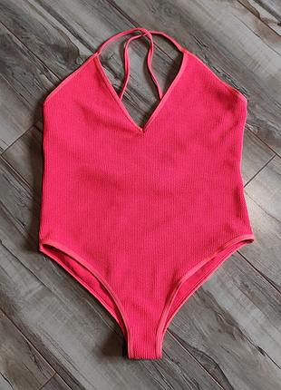 Красный фактурный купальник primark (xl)