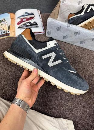 Стильные кроссовки new balance 574 x stone island blue