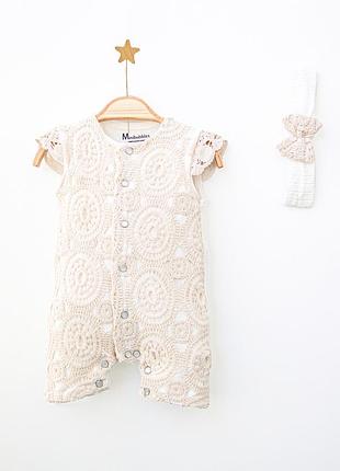 Песочник с повязкой lace bloom 62, 68, 80 см 68