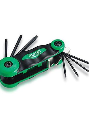 Набір шестигранників складаних toptul torx: t6-t25 aifb0802