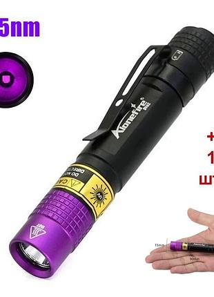 Ультрафиолетовый фонарик-мини alonefire sv62 395nm / уф фонарик / uv led с батарейкой