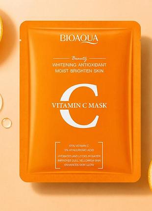 Тканевая маска для лица с витамином c bioaqua vitamin c mask, 25 г