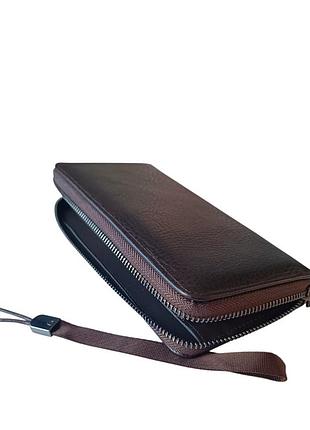 Мужской клатч из искусственной гладкой кожи чёрный tailian a2886_brown