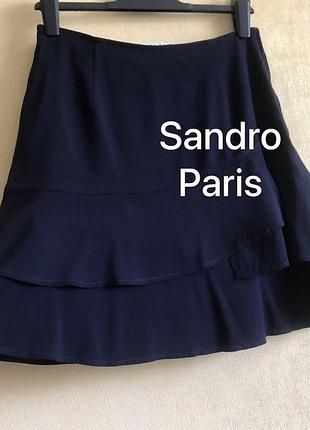 Юбка sandro paris с воланами темно-синего цвета