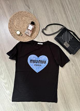 Miu miu футболка жіноча чорна