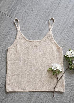 Літня легка вязана маєчка zara кроп топ