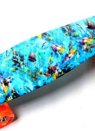 Пластиковый скейт пенниборд penny board "nemo", колеса из полиуретана светятся при катаннии
