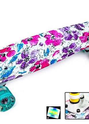 Penny board "маки", колеса из полиуретана светятся при катаннии