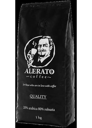 Кава зернова alerato quality 1 кг | арабіка 20%, робуста 80%