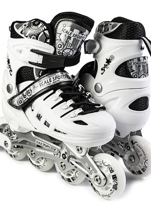 Детские ролики scale sports lf 905 белого цвета размер 29-33