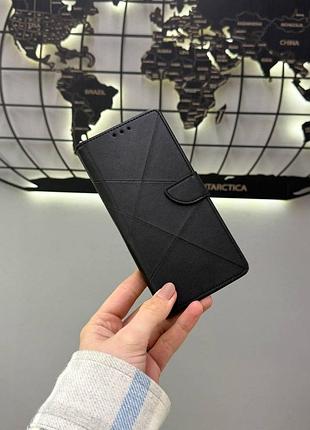 Качественный чехол-книжка для xiaomi redmi note 13 4g, защитный чехол-книжка для телефона редми ноут 13 4g (черный)