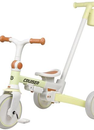 Детский велосипед-биговел "кремовый" 3в1 maraton milano cruiser с родительской ручкой