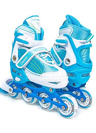 Детские ролики caroman sport бирюзовый цвет размер 27-31