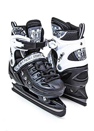 Коньки scale sports arctic черные – детские/подростковые коньки ,р-р 29-33