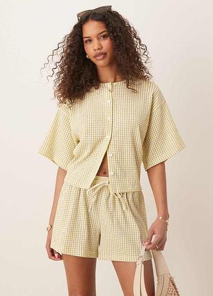 Літній костюм asos у клітинку (жата бавовна / сирсакер)