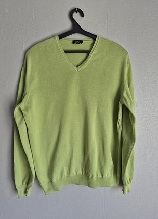 ​👕 мужской джемпер (пуловер) салатового цвета