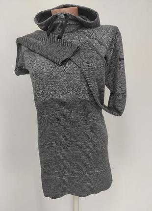 Спортивная кофта худи стрейч с капюшоном s /m