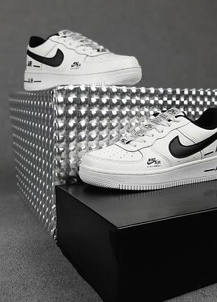 Nike force 1 double air белые черная запятая