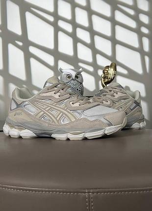 🌺жіночі кросівки asics gel-nyc beige white silver