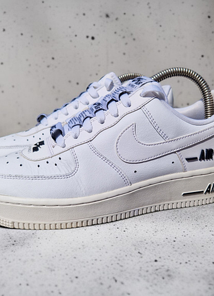 Оригинальные кожаные кроссовки nike air force 1 low double air low white black cj1379-100