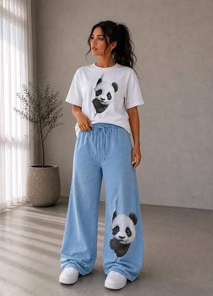 Стильный костюм с трендовым принтом панды 🐼
идеальный вариант для комфортных и модных образов на каждый день 💙
