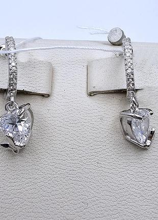 Сережки серебряные с кубическим цирконием "бабочки" 4,09 г