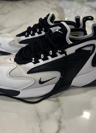 Чоловічі / жіночі кросівки nike zoom 2k black/white, унісекс чорно-білі шкіряні кросівки